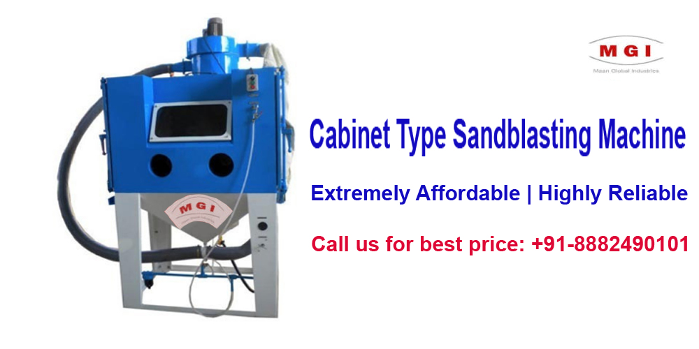 cabinet type sand blasting machine